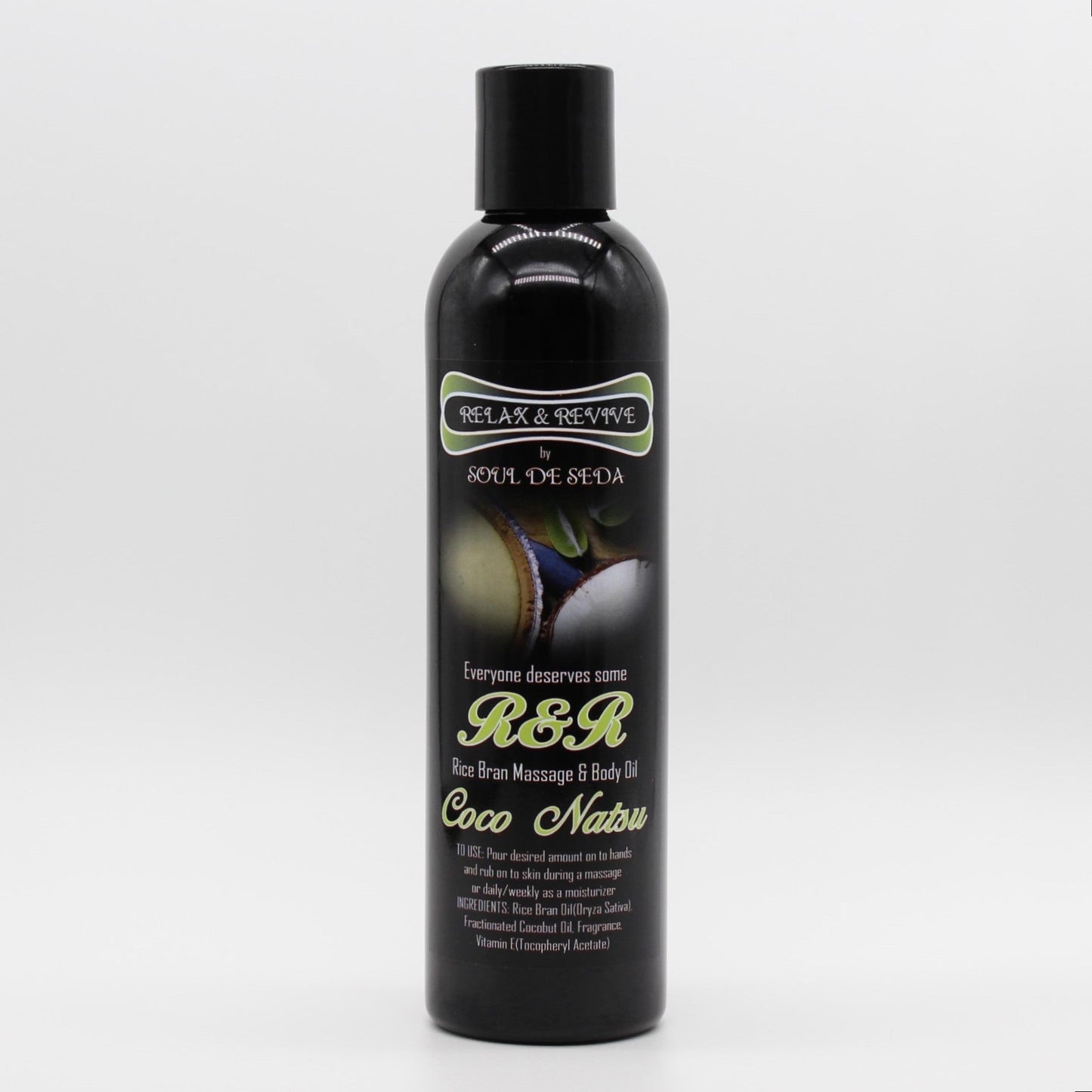Soul De Seda Relax & Revive Massage/Body Oil 8floz Coco Natsu