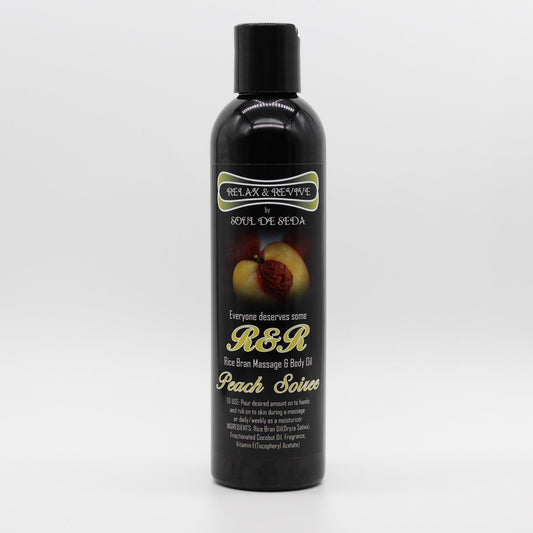 Soul De Seda Relax & Revive Massage/Body Oil 8floz Peach Soire