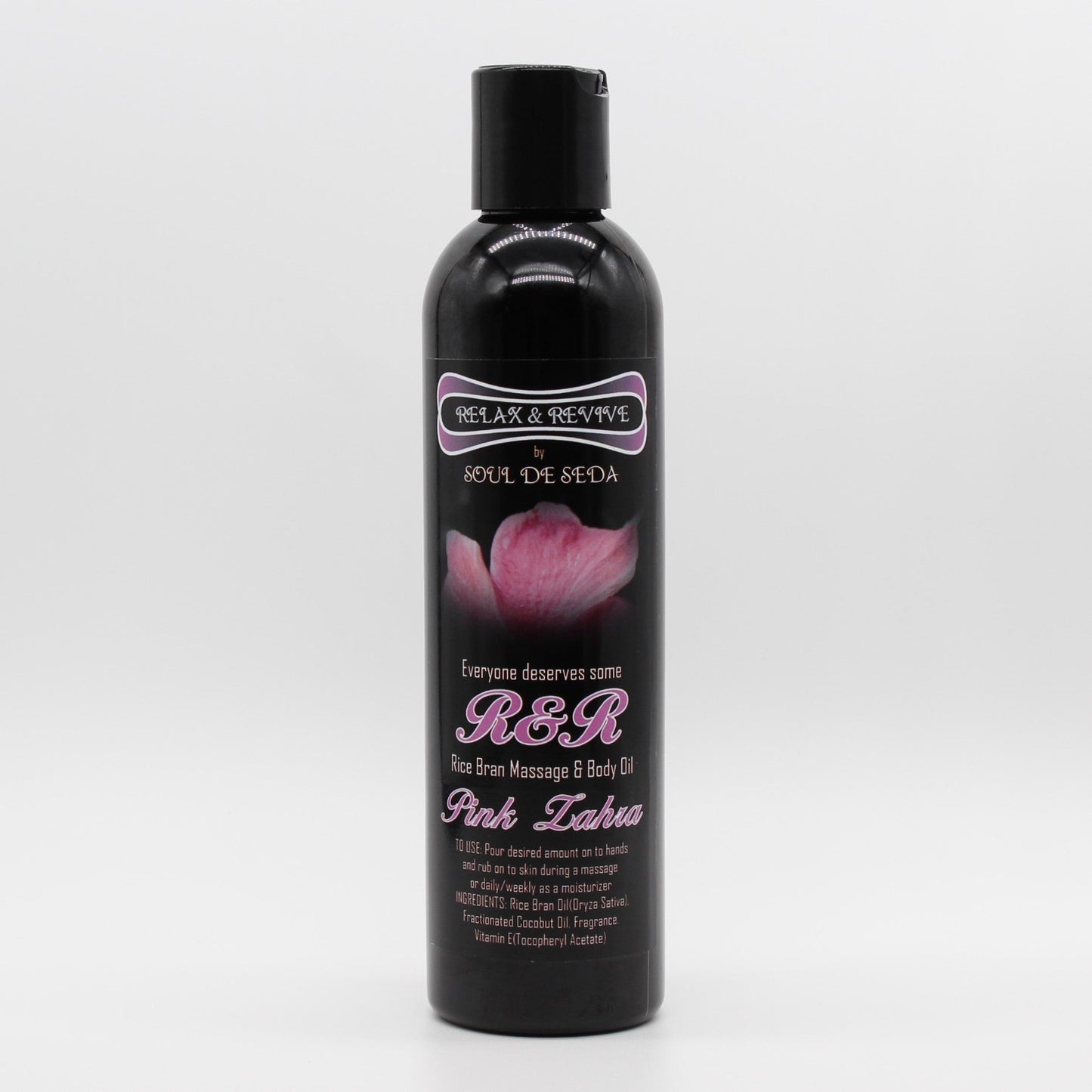 Soul De Seda Relax & Revive Massage/Body Oil 8floz Pink Zahra