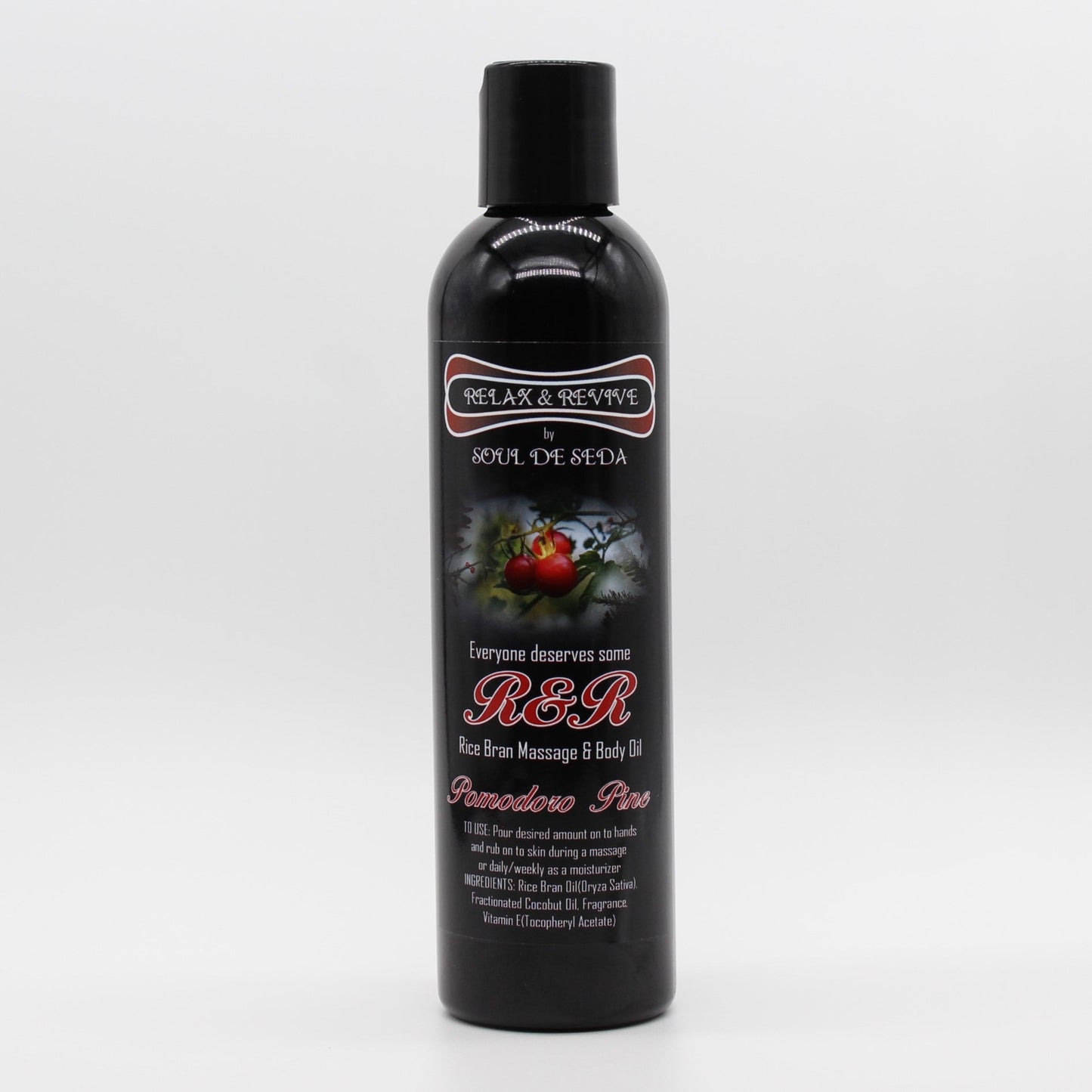 Soul De Seda Relax & Revive Massage/Body Oil 8floz Pomodoro Pine